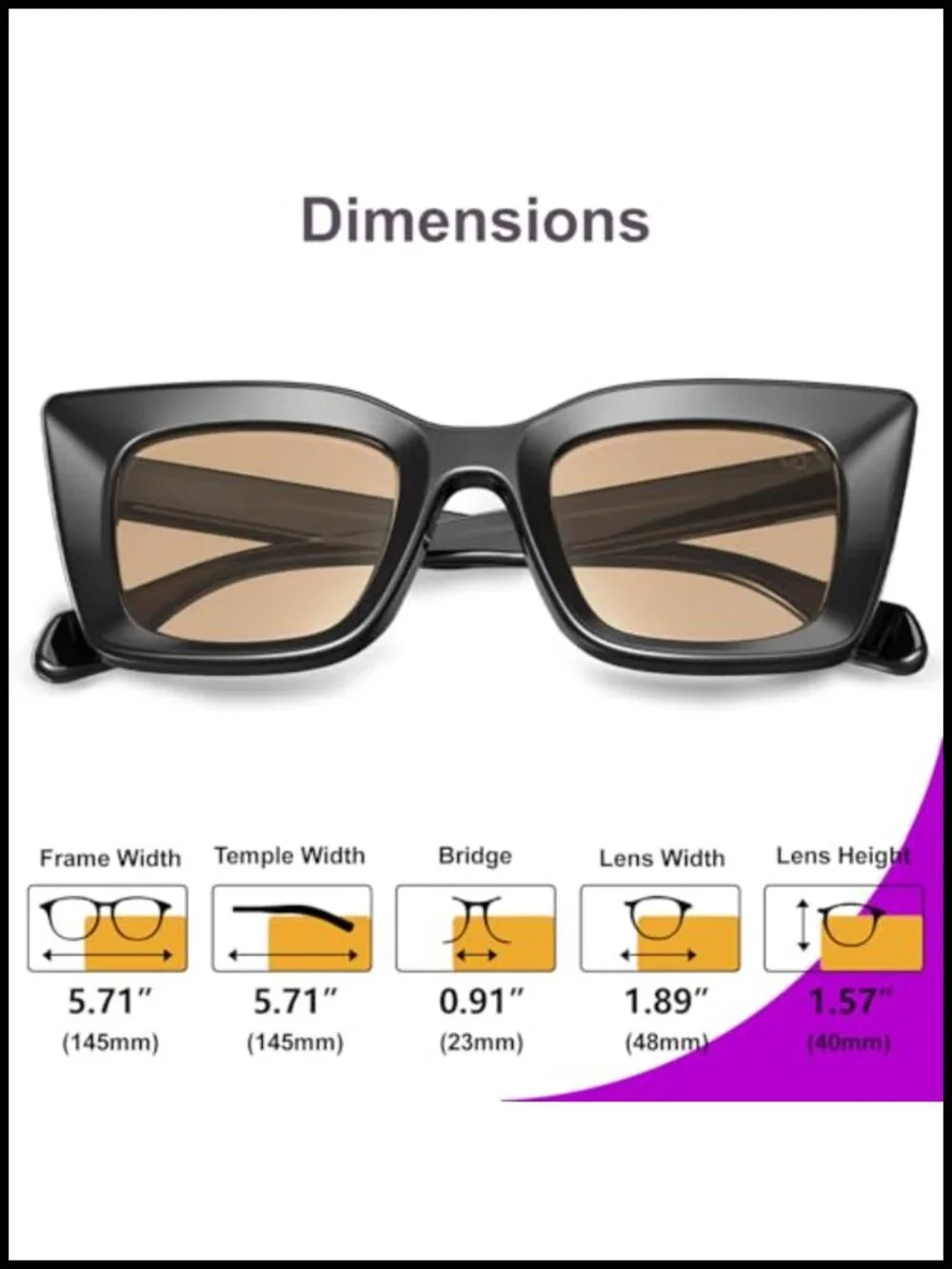 Oversized Cat Eye Sunglasses UV400 Protection Trendy Vintage Frame